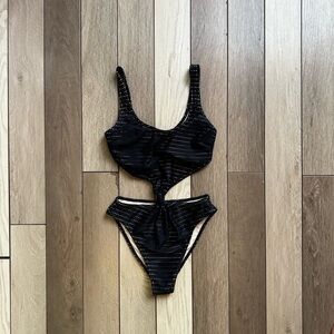 Abercrombie & Fitch Black Eyelet Swimsuit | Size: Xtra Small | Good Condition